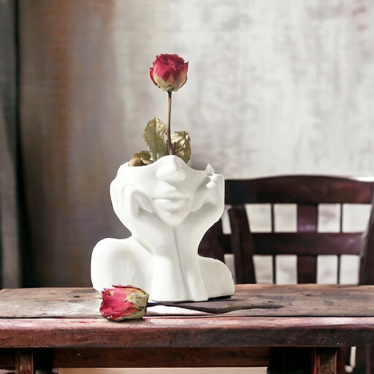 Lady Face Ceramic Vase