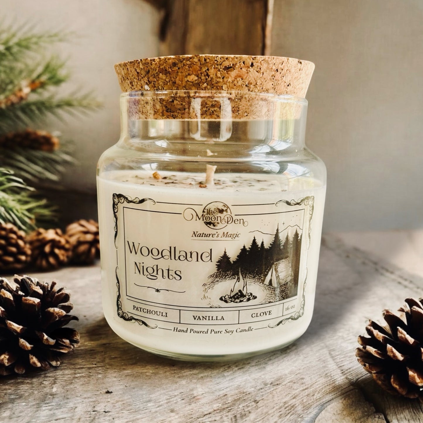 Moon Den Candle - Woodland Nights