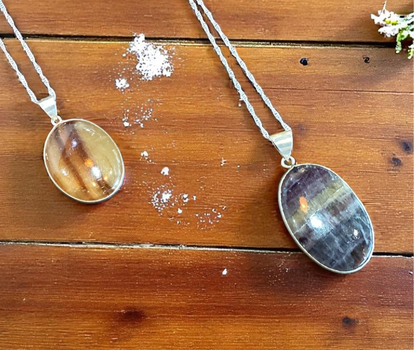 Sterling Silver Fluorite Crystal Necklace