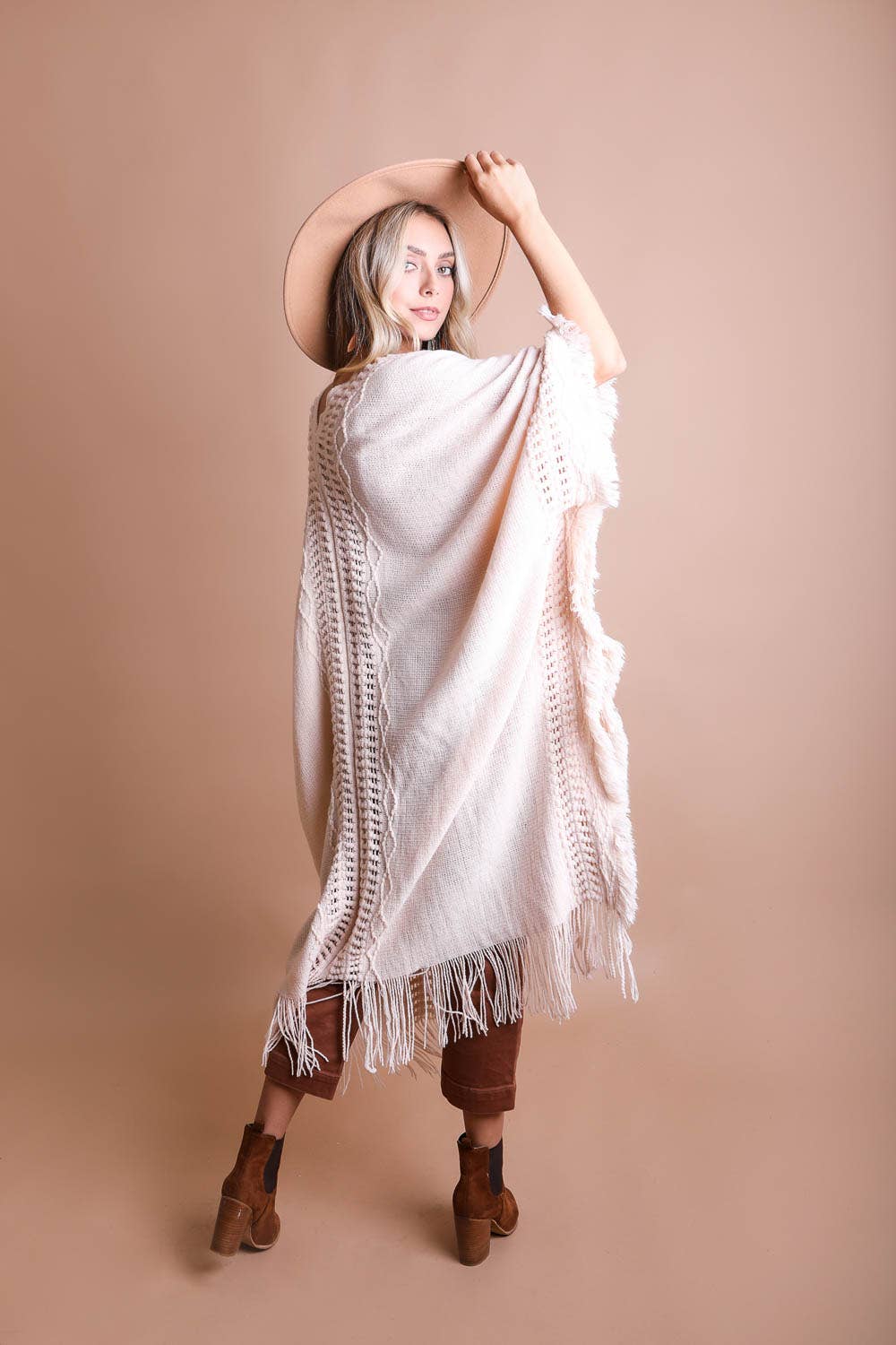 Knit Border Bohemian Ruana Cardigan