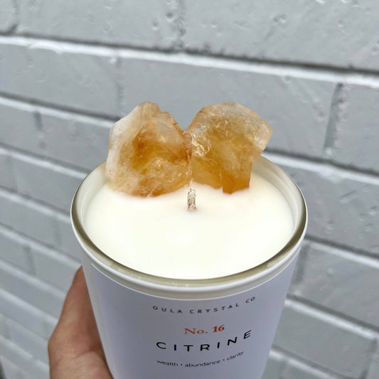 Citrine Crystal Infused Candle