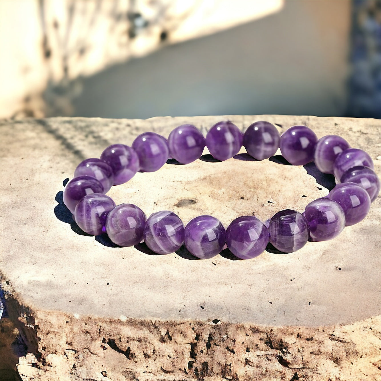 Amethyst Beaded Bracelet