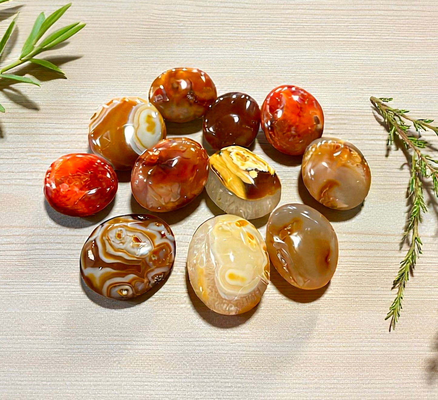 Carnelian Crystal Palm Stone