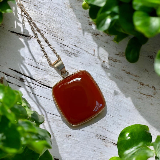 Sterling Silver Carnelian Necklace