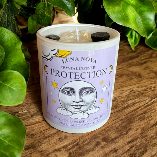 LUNA NOVA Crystal Candle - PROTECTION