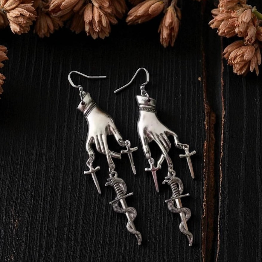 026 Gothic Swords Snake Earring