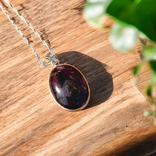 Sterling Silver Amethyst Crystal Necklace