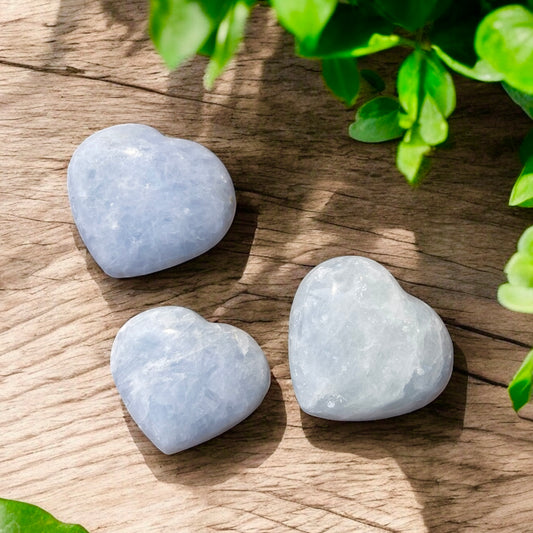 Blue Calcite Crystal Heart- Large