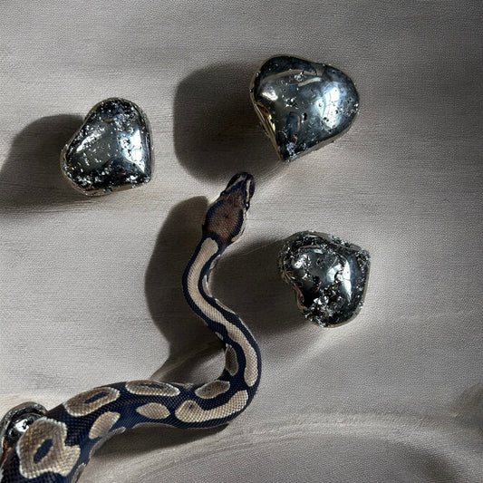 Pyrite Crystal Heart Puff Stone