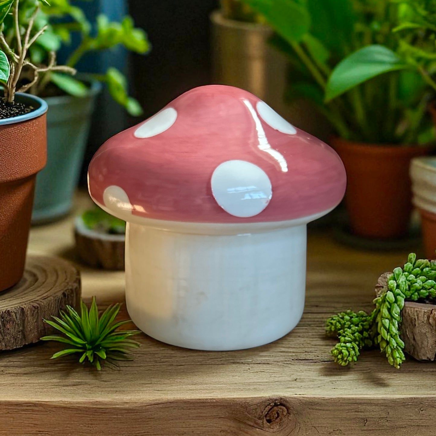 Mushroom Ceramic Container Jar