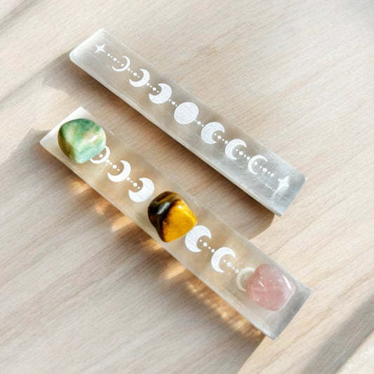 Moon Phase Selenite Charging Wand