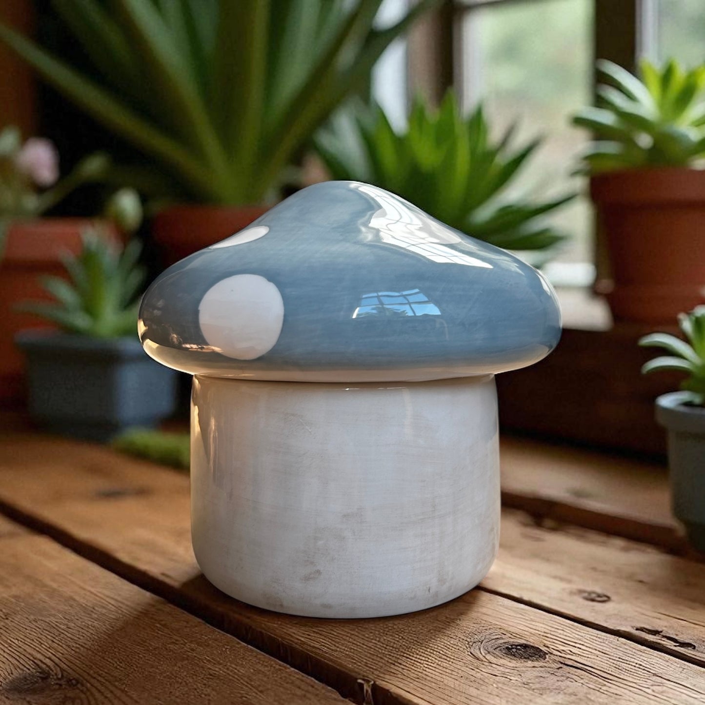 Mushroom Ceramic Container Jar