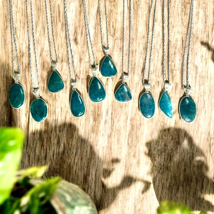 Sterling Silver Apatite Crystal Necklace