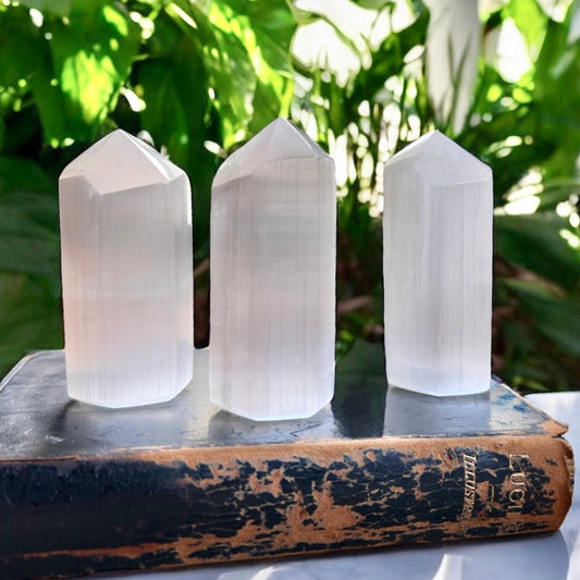 Selenite Crystal Point Tower