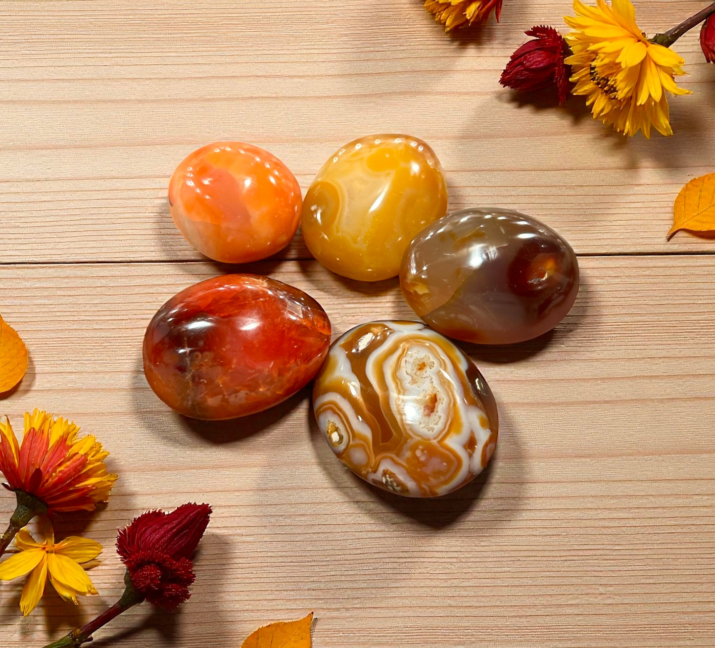 Carnelian Crystal Palm Stone