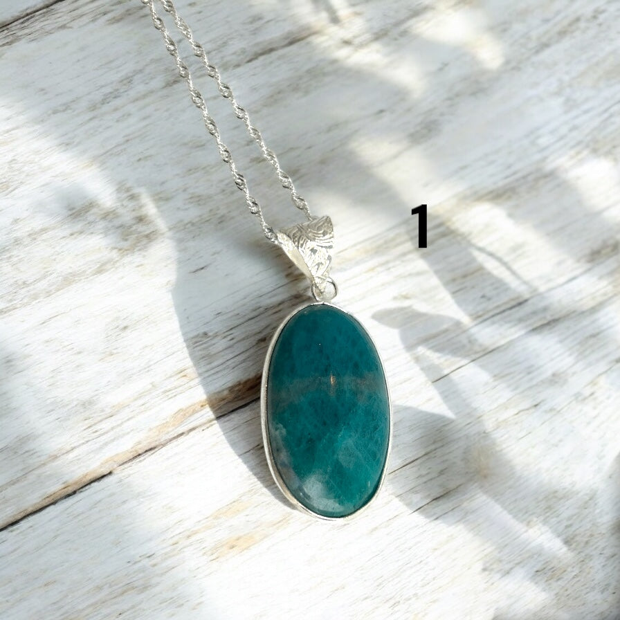 Sterling Silver Apatite Crystal Necklace