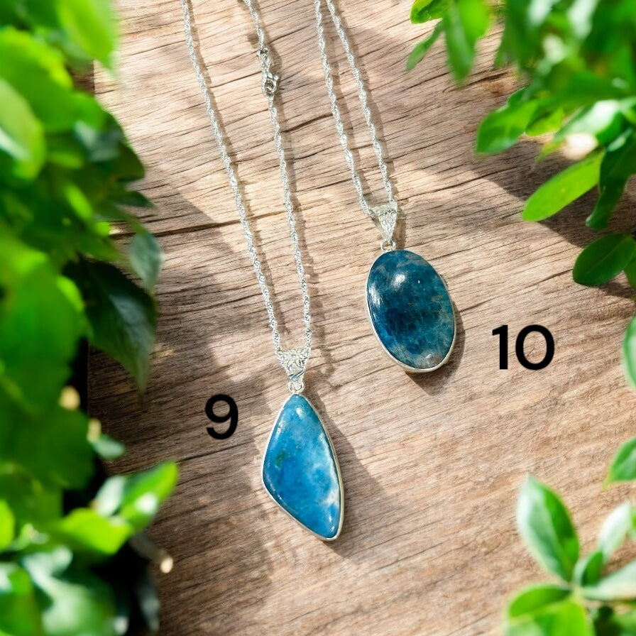 Sterling Silver Apatite Crystal Necklace