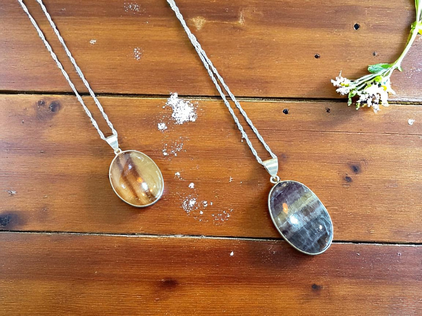 Sterling Silver Fluorite Crystal Necklace