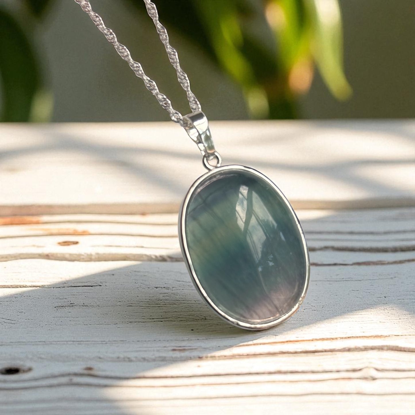 Sterling Silver Fluorite Crystal Necklace
