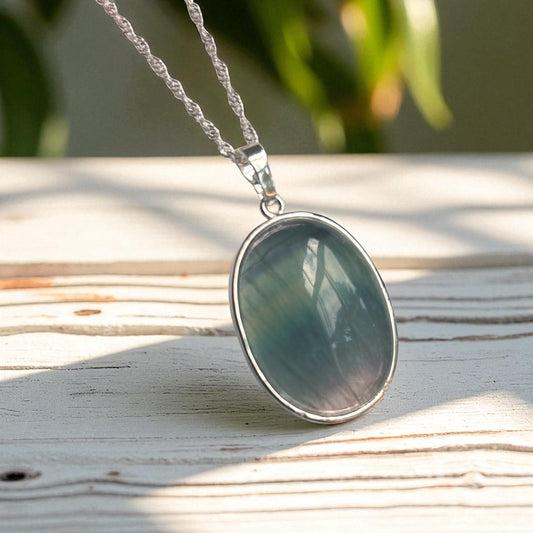 Sterling Silver Fluorite Crystal Necklace