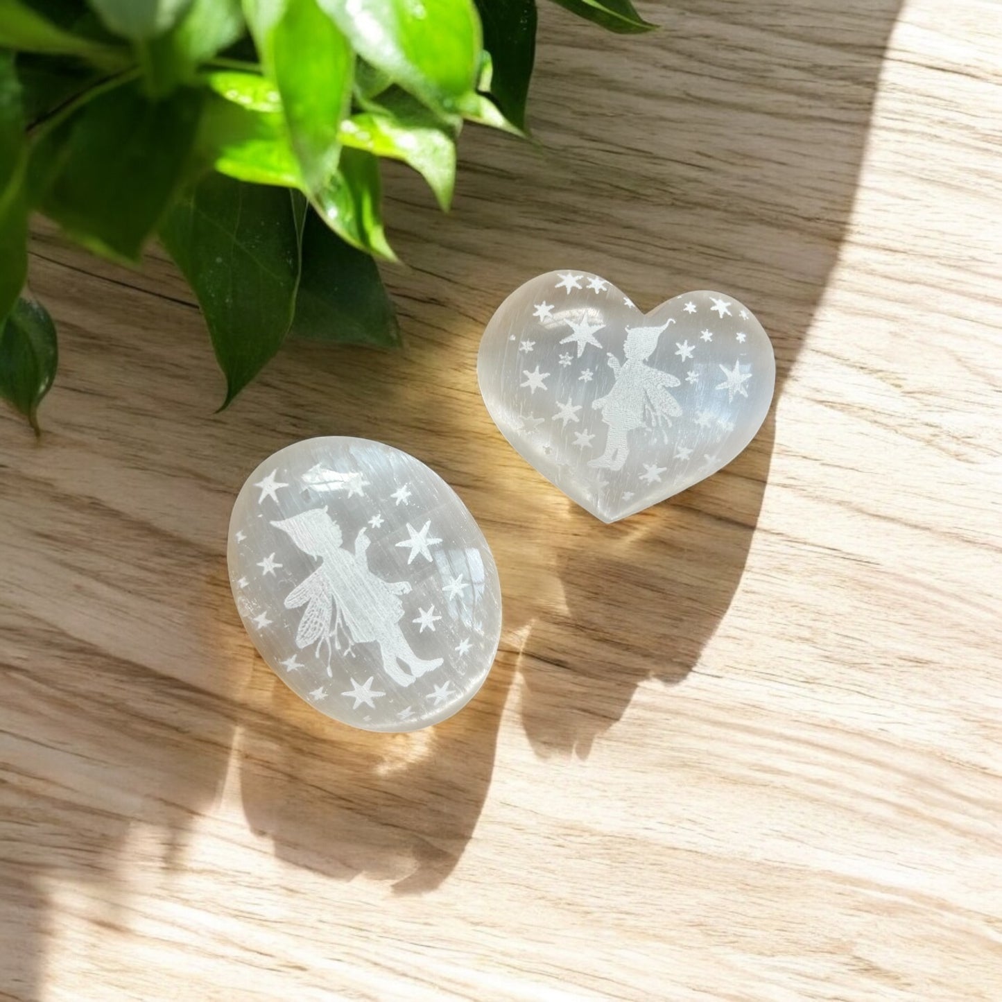 Selenite Fairy Crystal Palm Stone