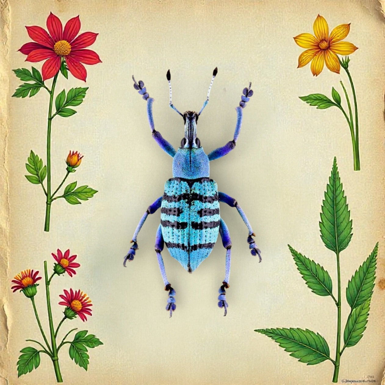Turquoise Weevil Beetle / Eupholus sp.