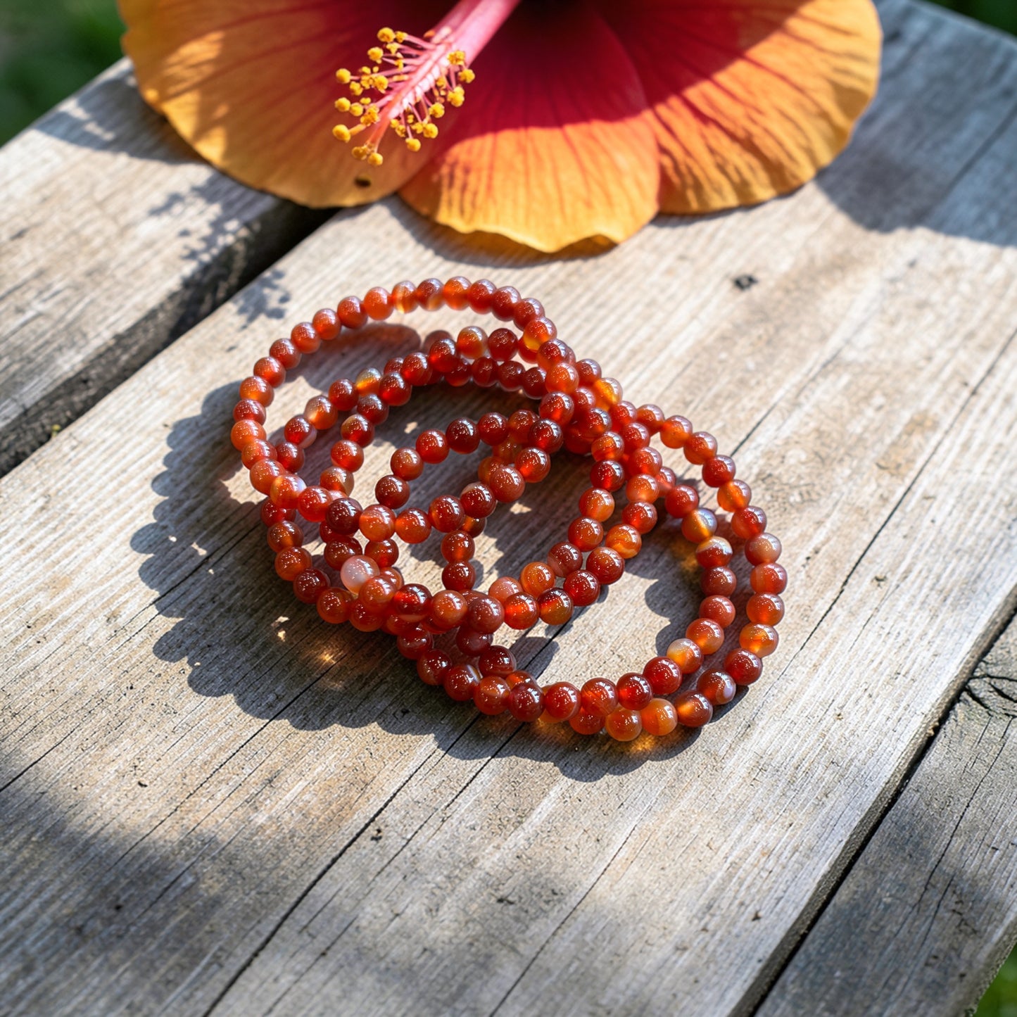 Carnelian Crystal Beaded Bracelet
