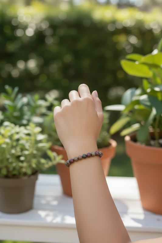 Dragon’s Blood Crystal Beaded Bracelet