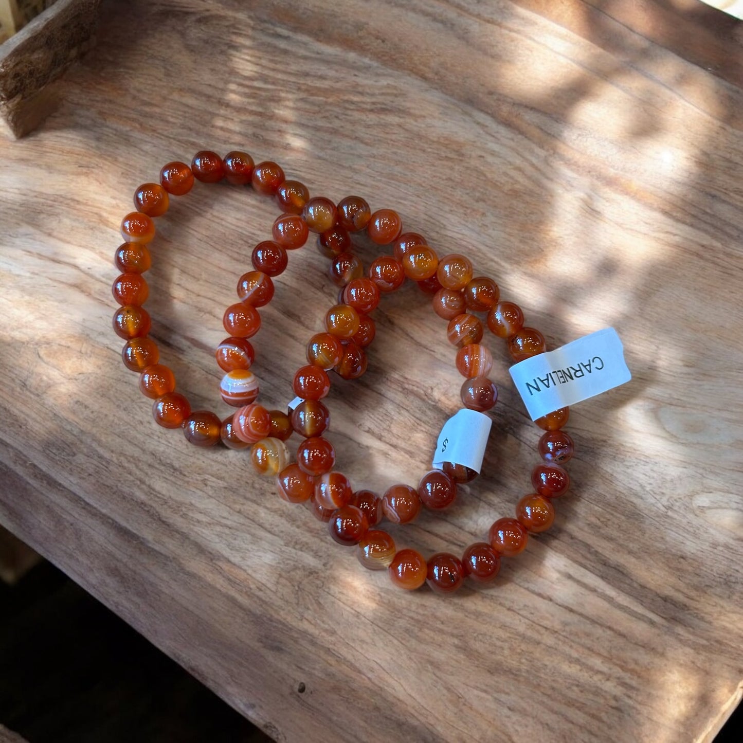 Carnelian Crystal Beaded Bracelet