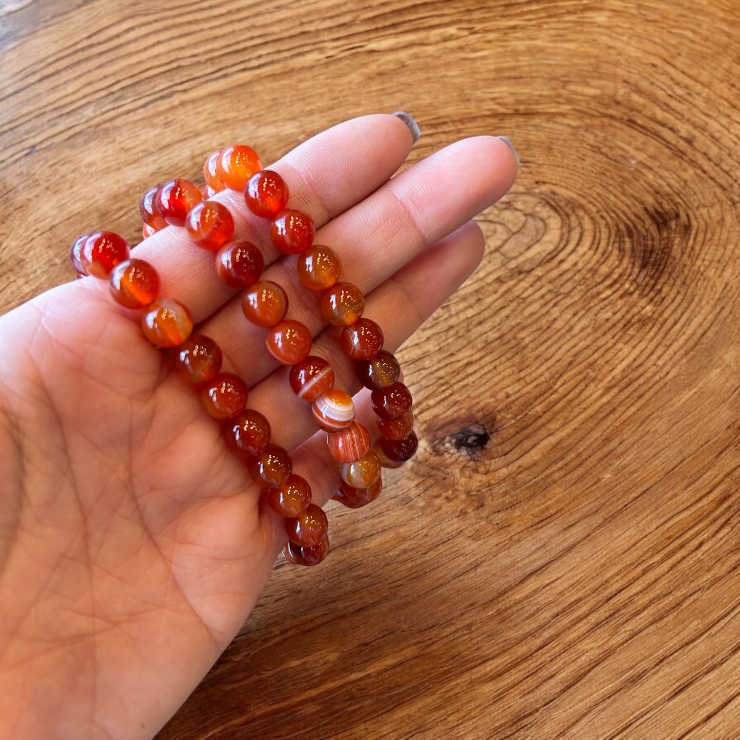 Carnelian Crystal Beaded Bracelet