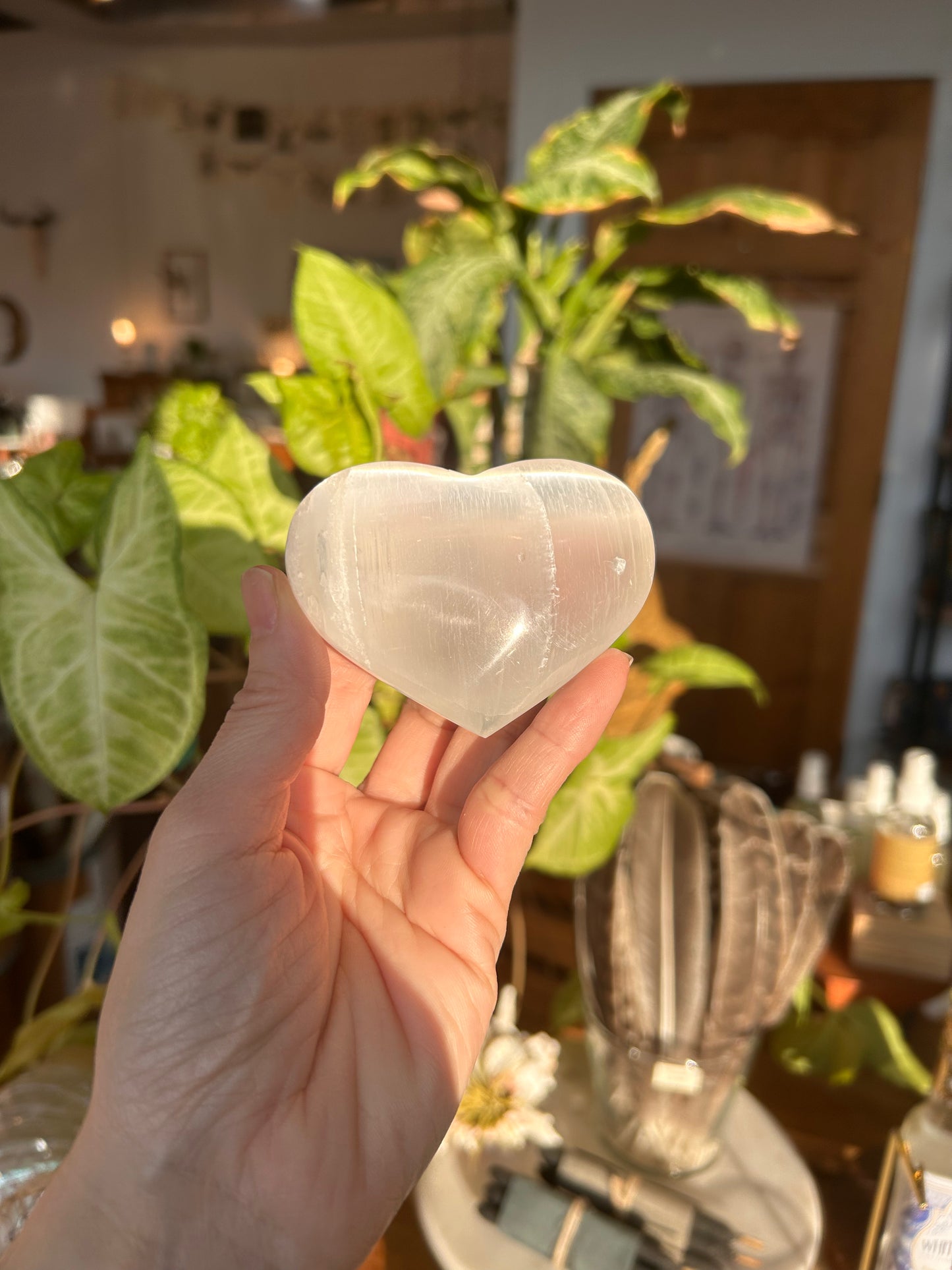 Selenite Heart Puffs