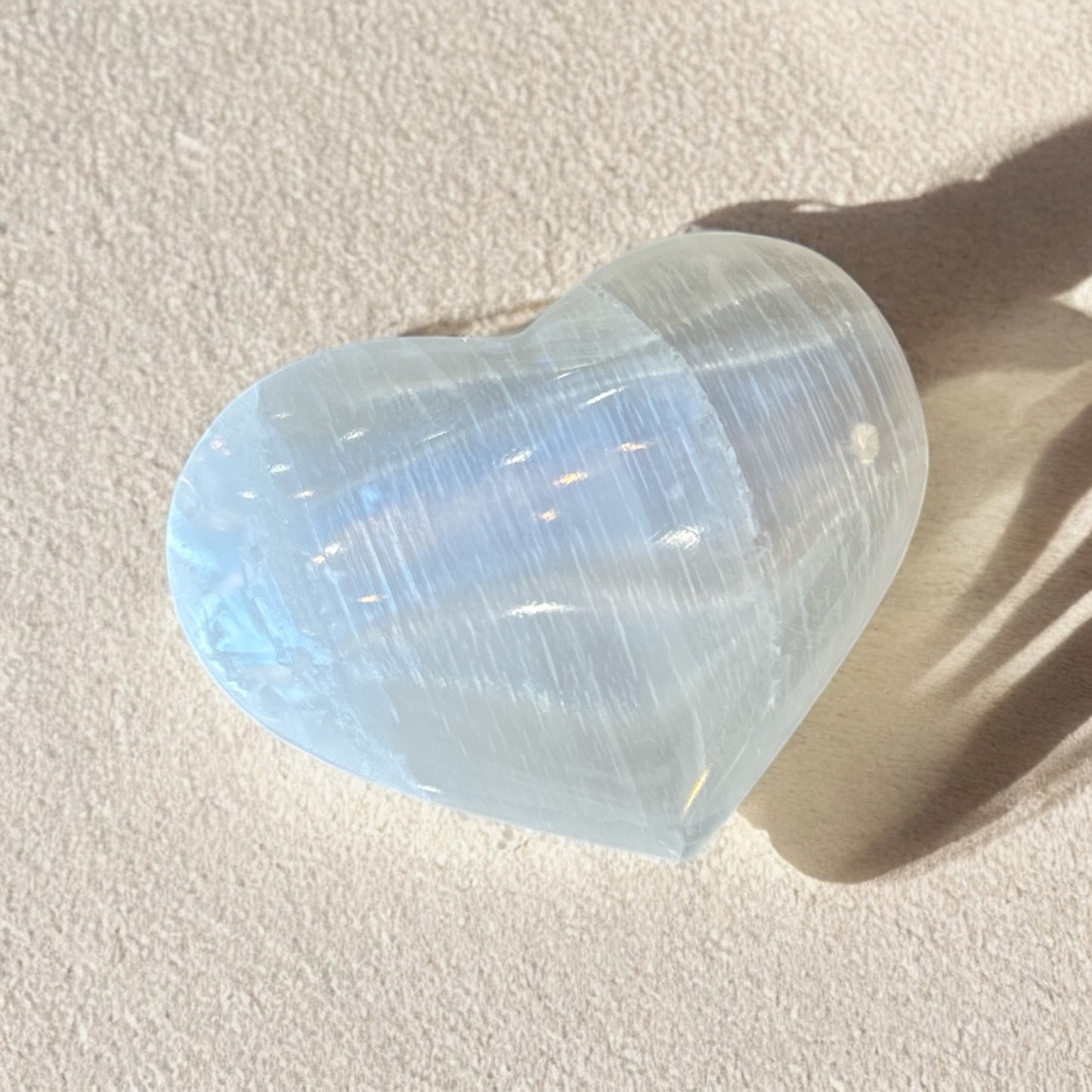 Selenite Heart Puffs Stone