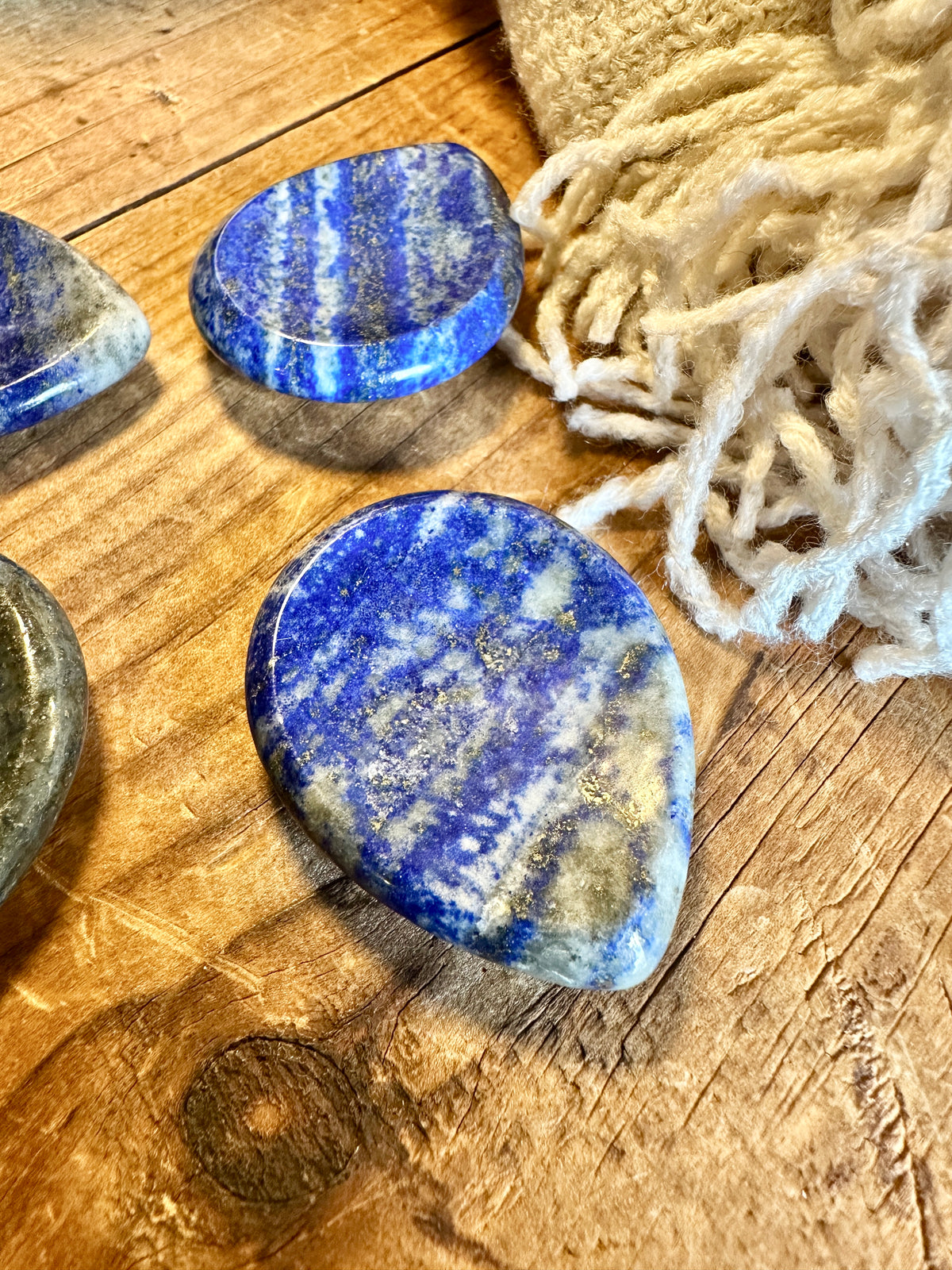 Lapis Lazuli Tear Thumb Palm Stone Crystal