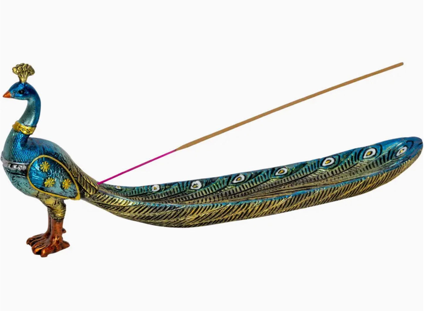 Polyresin Incense Holder - Peacock