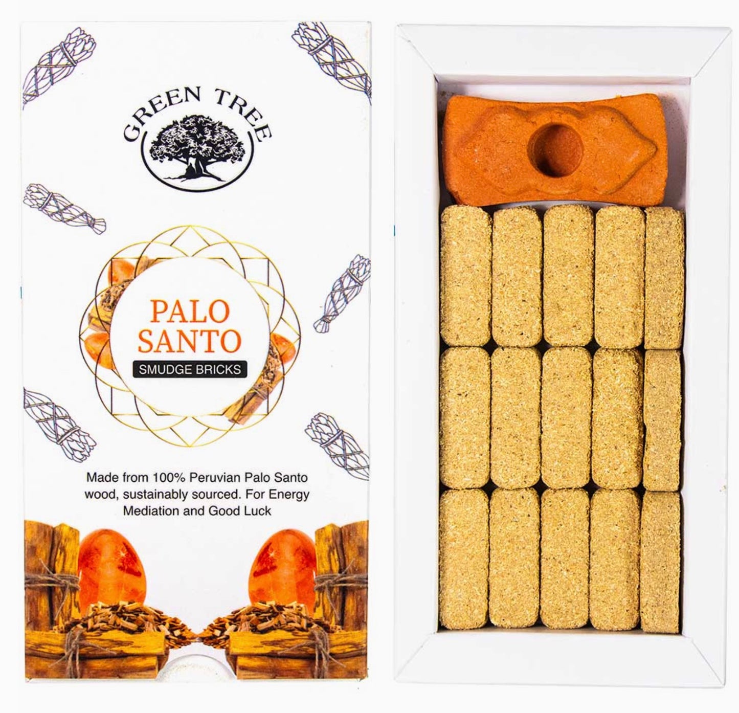 Green Tree Smudge Bricks - Palo Santo