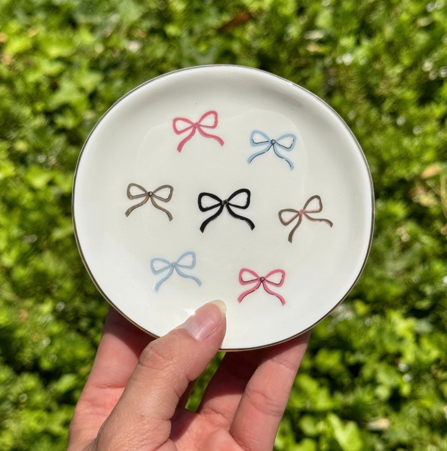 Multicolor Bows Ribbon Trinket Tray