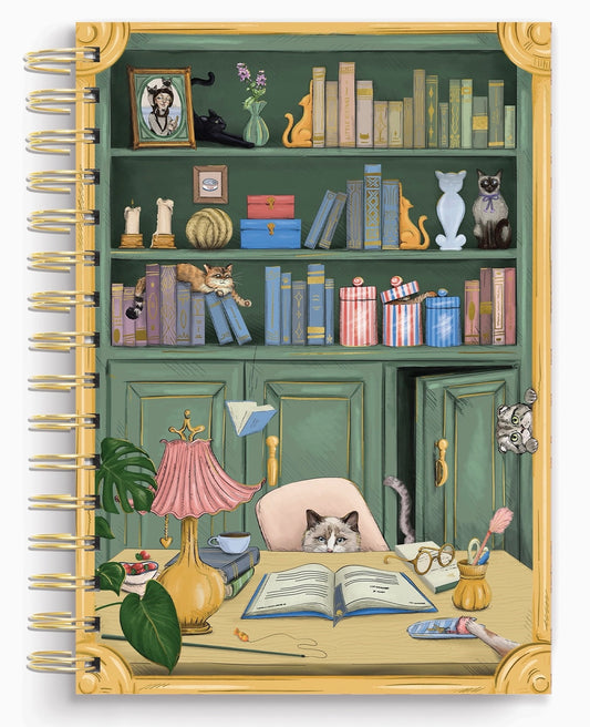 Cat Library Spiral Notebook