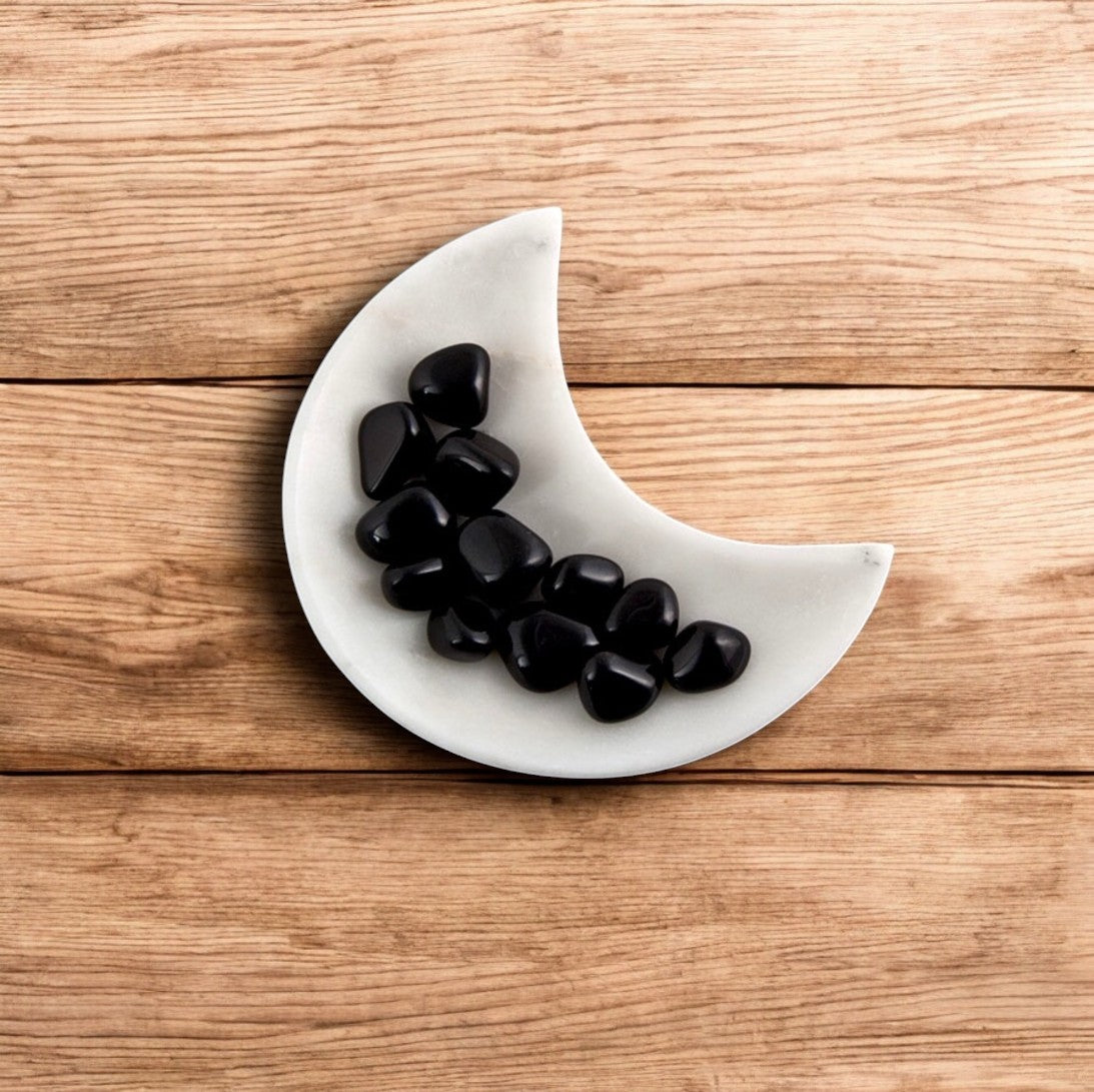 White Marble Moon Tray