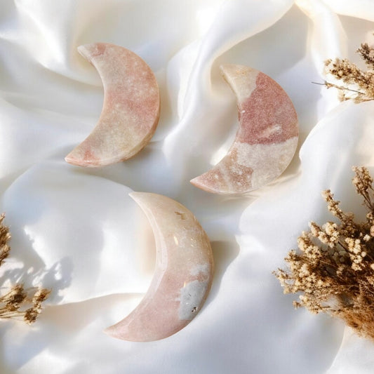 Rose Amethyst Crystal Moon - C
