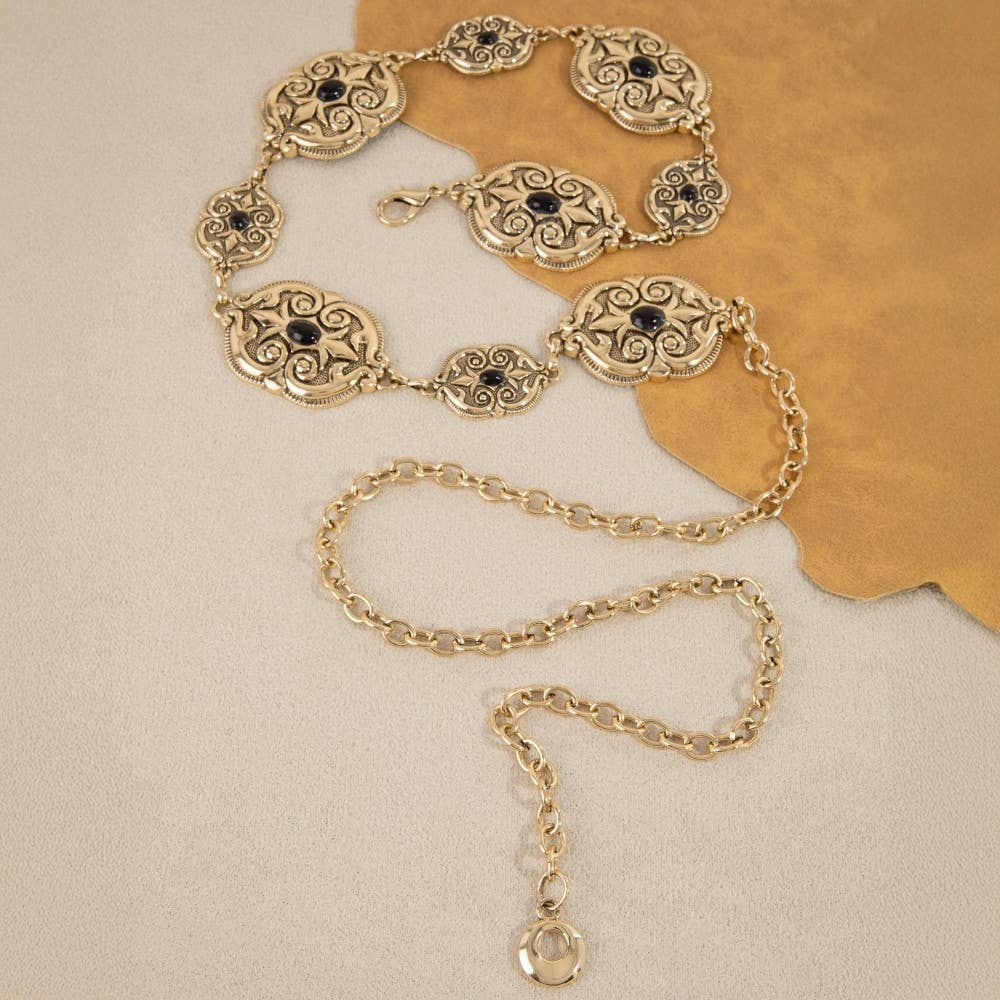 Ornate Western Concho Chain Belt