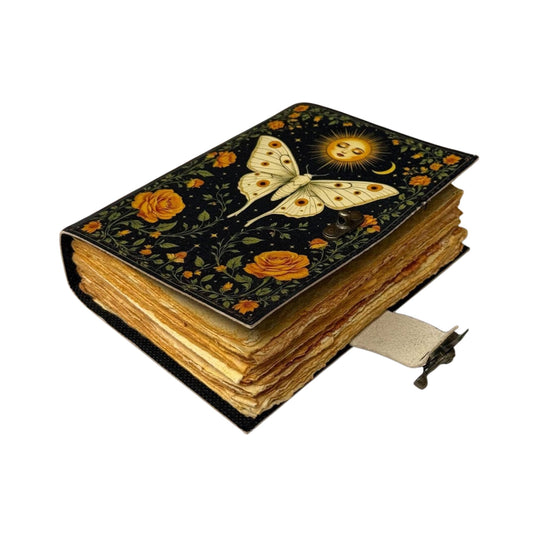Handmade Celtic Leather Journal - Sun & Moth