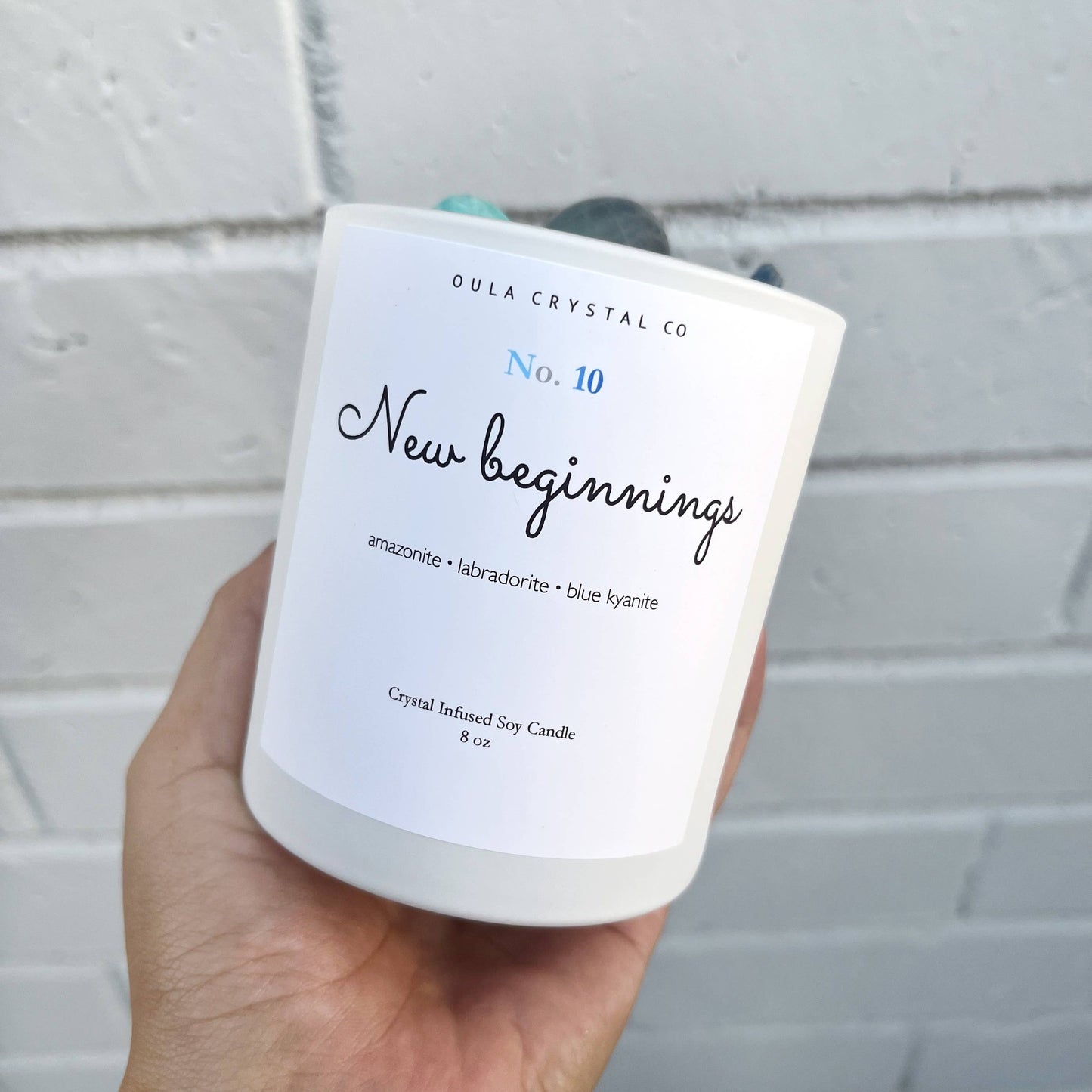 New Beginnings Crystal Infused Candle