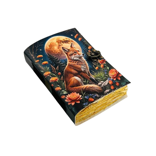 Handmade Leather Journal - Fox Moon