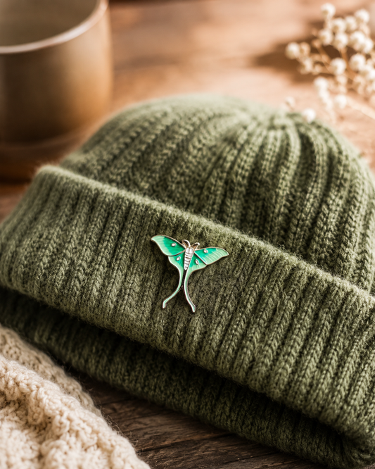 Luna Moth Pin Badge - Tiny Curios