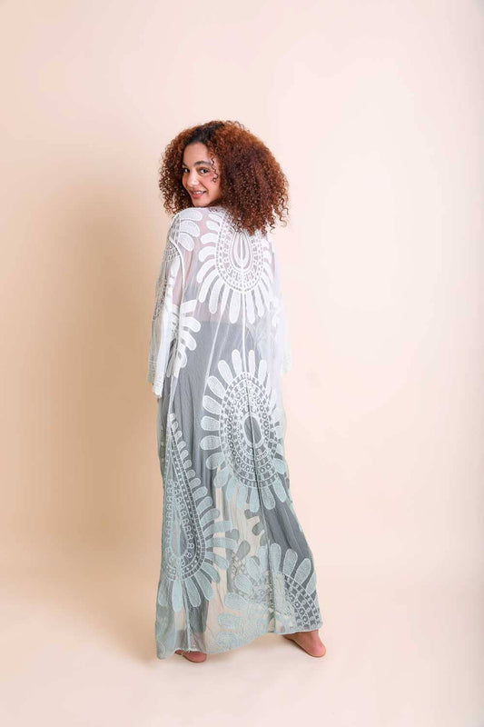 Ombre Lace Kimono Cardigan