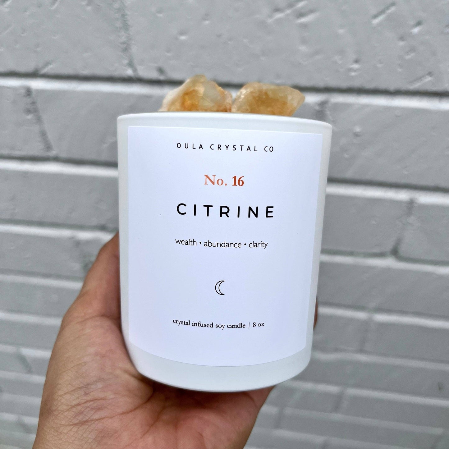 Citrine Crystal Infused Candle