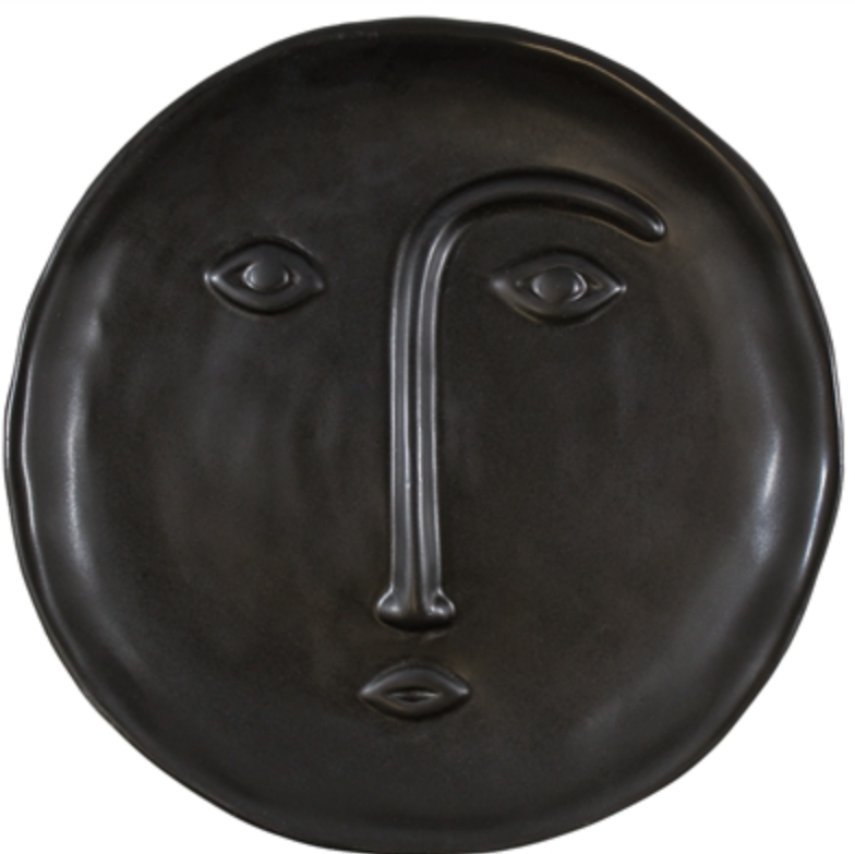 Black Face Ceramic Plate Dish Tray