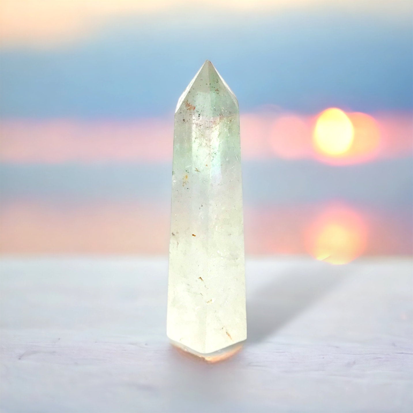 Aura Clear Quartz Crystal Tower
