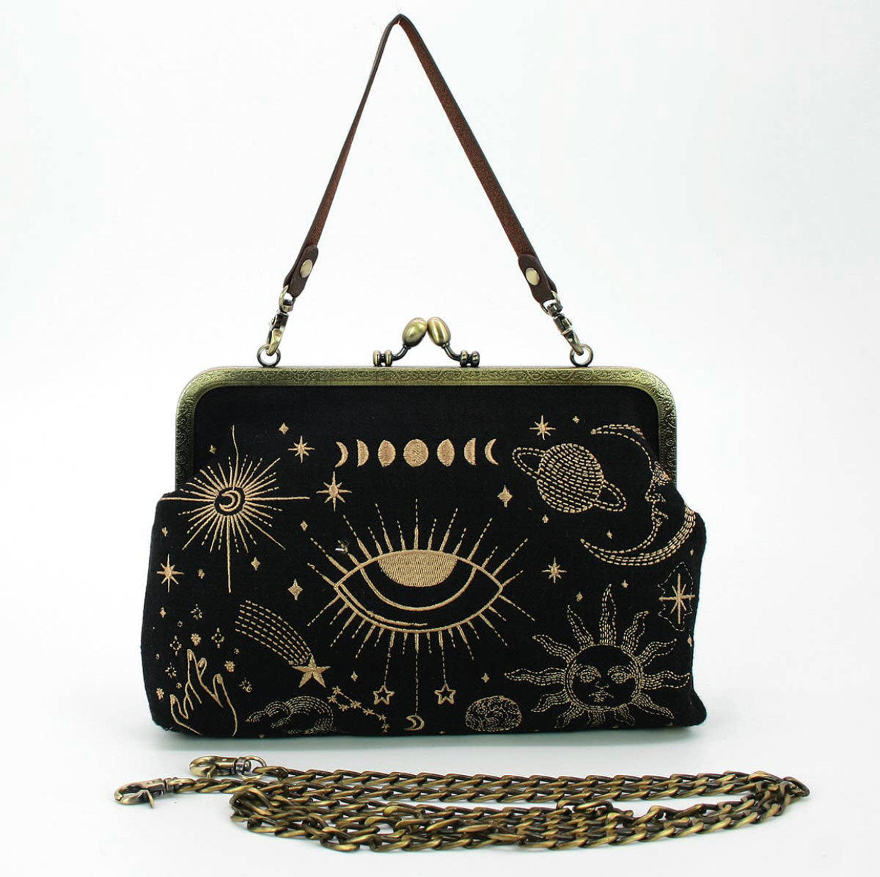 Celestial Kisslock Embroidery Bag