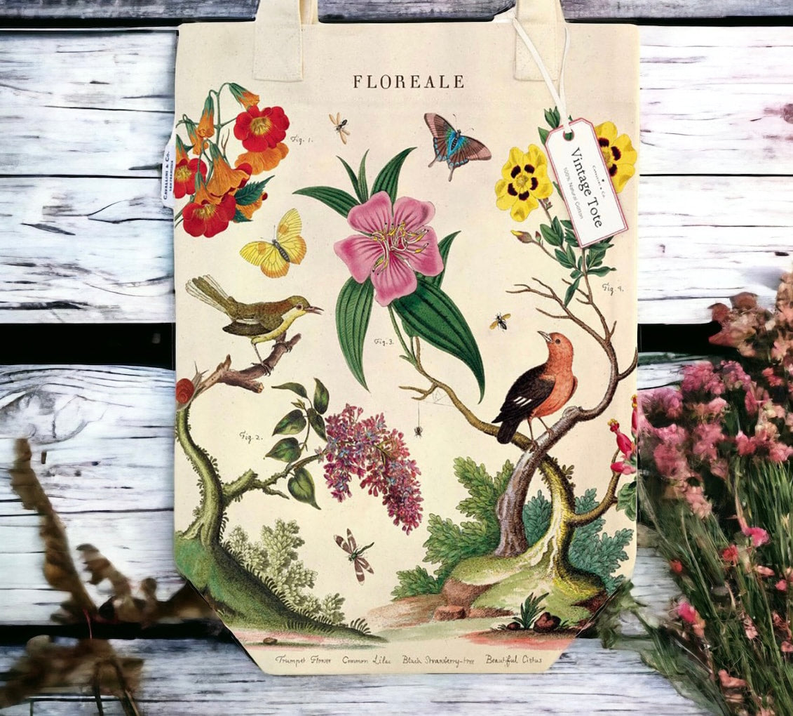 Cavallini Canvas Floreale Tote Bag